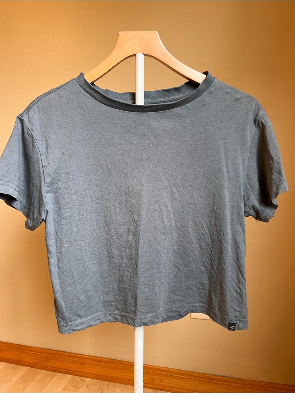Women's Washed Gray Crop Tee Westpath 100% organic cotton